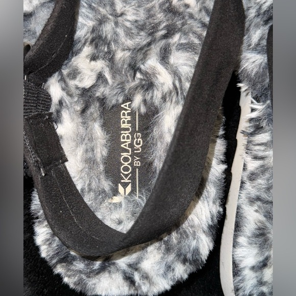 Koolaburra By UGG Fuzzed Out Cheetah Womens Size 9 Black White Slide Sandals - Picture 8 of 15
